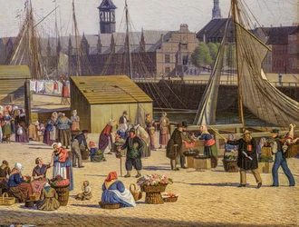 Hejbro Plads, en markedsplads i København, detalje