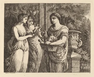 Figursælger med to piger, 1770.