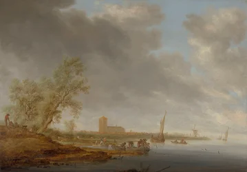 Flodlandskab med udsigt over Naarden