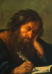 En evangelist af Salvatore Rosa (1615-1673)