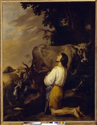 Lignelsen om den fortabte søn (Lignelsen om den fortabte søn). Maleri af Salvatore Rosa (1615-1673), olie på lærred, ca. 1640-1650. italiensk kunst
