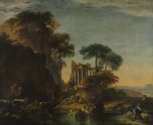 Ruiner i et klippelandskab, ca. 1640.