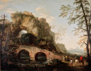 Broens sammenstyrtning, omkring 1640. Mål 106 x 127 cm. Firenze, Palazzo Pitti, Galleria Palatina