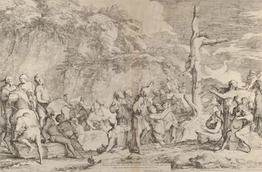 Korsfæstelsen af tyrannen Polykrates efter hans tilfangetagelse af perserne, ca. 1662.