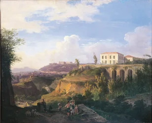 Italien, Napoli, Udsigt over Villa Ruffo-gården i Capodimonte