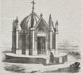 St Louis Kapel i Tunis, Tunesien, litografi af Salvatore Puglia fra Poliorama Pittoresco, n 38, 27. april