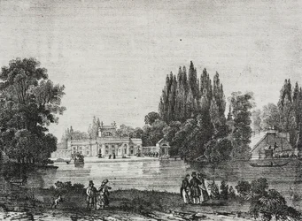 Lazienki Palace, Warszawa, Polen, litografi af Salvatore Puglia fra Poliorama Pittoresco, n 48, 9. juli