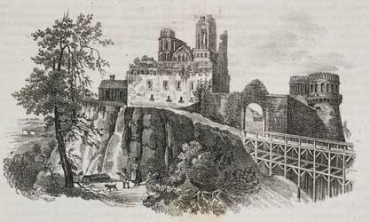 Ostroh Castle, Ukraine, litografi af Salvatore Puglia fra Poliorama Pittoresco, n 30, 1. marts