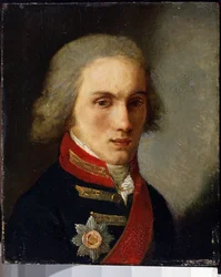 Portræt af forfatteren grev Piotr Andreievitch Viazemski (Pierre Wiazemsky) (1792-1878) (Portræt af forfatteren grev Pyotr Vyazemsky). Maleri af Salvatore Tonci (1756-1844). Olie på pap