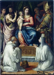 Jomfruen med de hellige Christina af Bolsena, Johannes Døberen, Philip, Nicholas..., 1540.