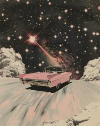 Pink cabriolet Cosmic Drive