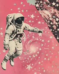 Den lyserøde galakse-astronaut