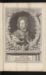 Portret van Karel XI van Zweden Karl XI, konge af de svenske goter og vandaler (titel på objekt) Sverige Ancient and Modern (serietitel)