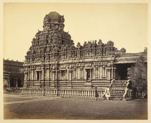 En udsigt over Subrahmanya-templet nær Pagoden, Tanjore