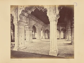 Delhi; paladset, interiør i Dewan-i-Kass