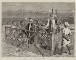 På vej til Indien, færge ved Kantara, på Suez-kanalen