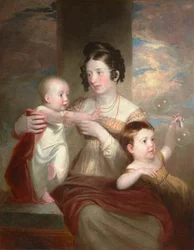 Portræt af fru Morse og to børn 1824 (olie på lærred)