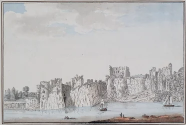 Chepstow Castle (blæk og akvarel på papir)