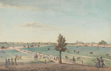 Kennington Common, 1776 (wc med pen, blæk, kropsfarve og grafit på papir)