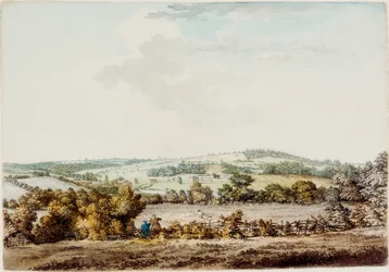 The Old House at the Grange and Barber Wood, 1787 (pen og blæk og wc på papir)