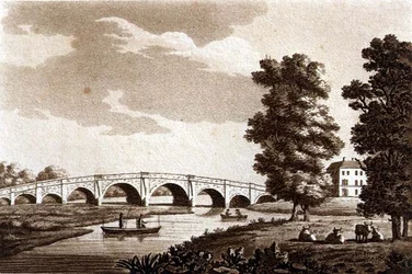 Walton Bridge, Surrey, illustration fra 