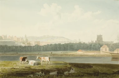 Udsigt over den flydende havn med St. George