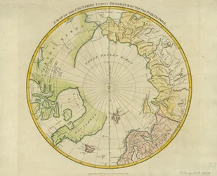 Et kort over landene Thirty Degrees round the North Pole, from 