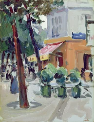 Luxembourg Gardens, Paris (olie på panel)