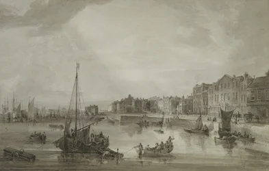 Margate Harbour, 1806 (brun vask over grafit)
