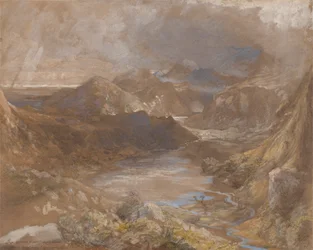 Llwyngwynedd og en del af Llyn-y-dina mellem Capel Curig og Beddegelert, North Wales