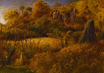 Scene ved Underriver, Kent eller The Hop Garden (olie og tempera på panel)