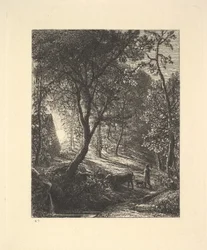 The Herdsmans Cottage, eller solnedgang, 1880.
