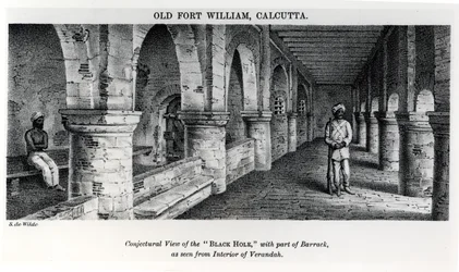 Gamle Fort William, Calcutta, med en formodet udsigt over 