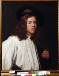 ""Autoportræt" (Selvportræt) Peinture de Samuel Dirksz van Hoogstraten (1627-1678) 17eme siecle Musee des Beaux Arts Ivan Kramskoy (ou Kramskoi) a Voronej (Voronezh), Rusland.