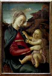 Jomfruen og barnet kaldet Madonnaen af Guidi af Faenza Maleri af Alessandro di Mariano dei Filipepi dit Sandro Botticelli (1445-1510) 15. århundrede Sun. 0,73x0,49 m Paris, Musée du Louvre