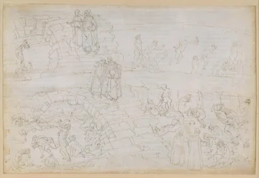 La Divina Commedia, Inferno XXIX. Vergil og Dante i helvedets ottende kreds (Malebolge), 10. bolgia: Straffen for falskmøntnere og alkymister