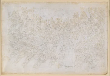 La Divina Commedia, Paradiso XXVIII. Den niende sfære (Krystalhimlen eller Primum Mobile): Dante ser Gud som et skarpt lysende punkt, omgivet af englekor; Beatrice forklarer sfærens hierarki og virkende kræfter