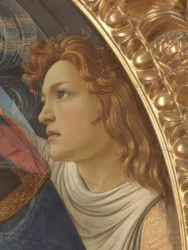 Maria med barn og fem engle