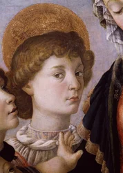 St. John fra Jomfruen og Barnet (tempera på træ)
