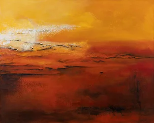 Sunset, 2022 (blandede medier på lærred)