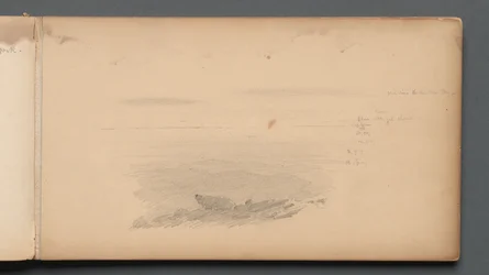 Skitsebog, side 04: Havbillede med farvenotationer, 1859.