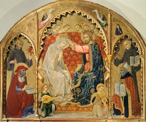 Jomfruens kroning af Sano Di Pietro (1406-1481)