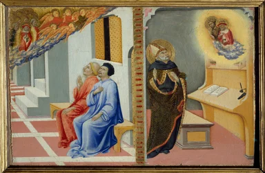 Saint Augustine of Hippo detalje af "" Scene af Saint Hieronymus