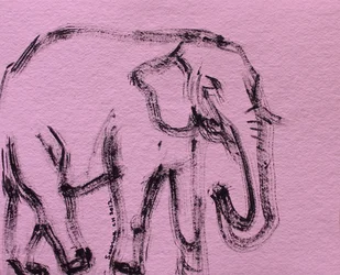 Abstrakt lyserød elefant