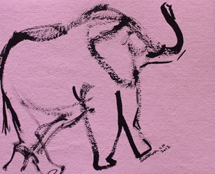 Abstrakt lyserød elefant