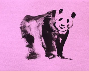 Sød lyserød panda