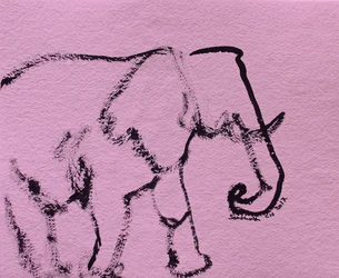 Minimalistisk lyserød elefant
