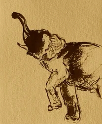 Mægtig elefant, der rejser sig