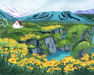 Den livlige bjergdal