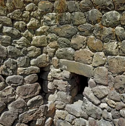 Nuragisk kultur (Nuraghi) Sardinsk: Ruinerne af den nuragiske by på det megalitiske sted Su Nuraxi: Det kongelige tårn. 1100-1050 f.Kr. Handel Sardinien Italien